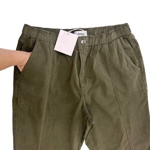 NWT Pistola high waist olive green utility pants joggers juniper pockets 31